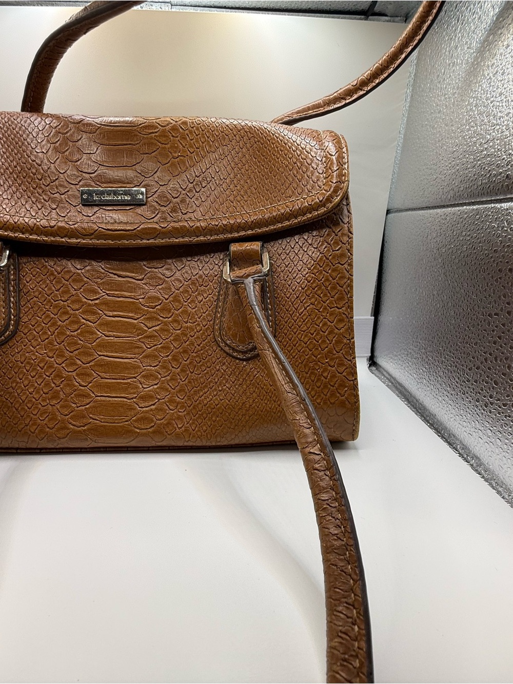 Vintage Liz Claiborne Faux Snakeskin Y2K-era style bag